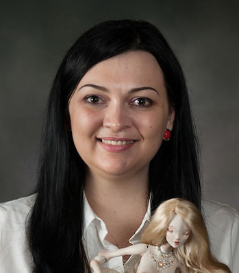 Rafael Nuri with one of her original designs.