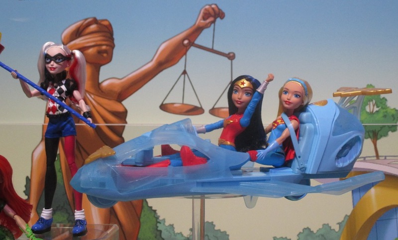 Wonder Woman takes to the sky, in her “invisible” plane from Mattel.