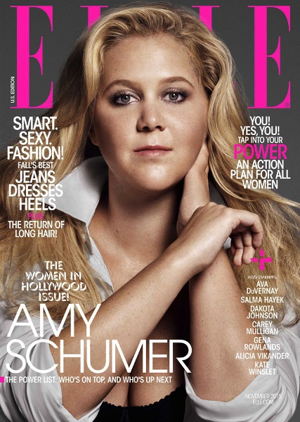 Amy Schumer gracing the cover of Elle magazine.
