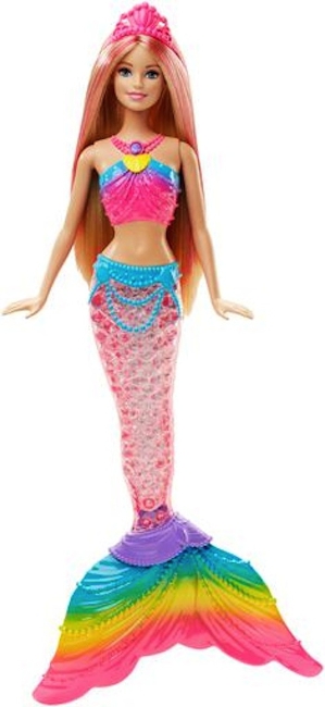 Barbie as the Rainbow Lights Mermaid doll.