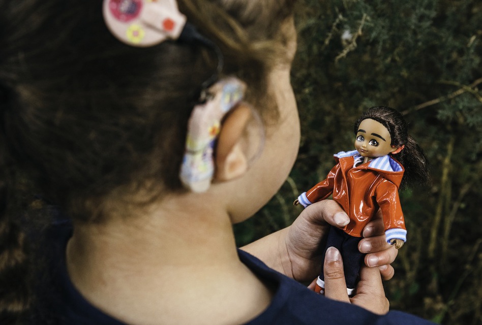 Mia, a new doll that features a cochlear implant device