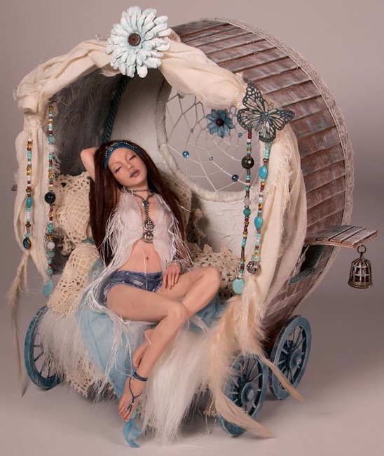 Summer Dreams asleep in her wagon