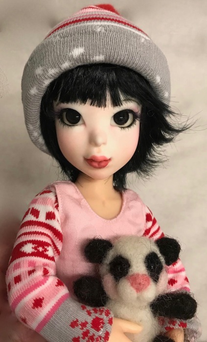 Valentine doll and panda