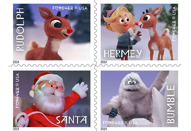 The U.S. Postal Service saluted the Rudolph movie in 2014. Who is missing?