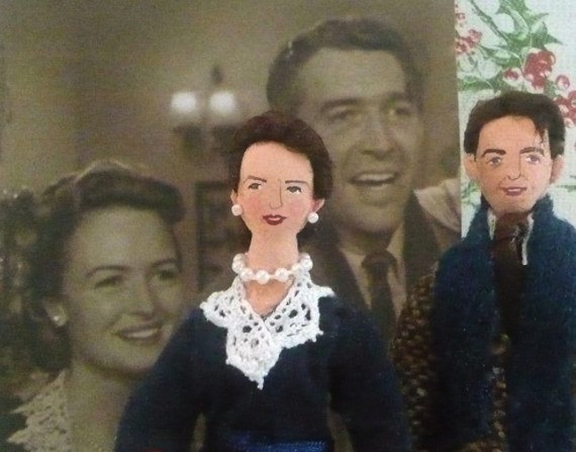 Mini doll renderings of the Baileys from Etsy