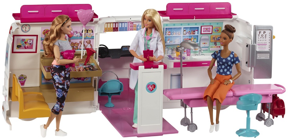 Dr. Barbie in her Mobile Care Clinic.