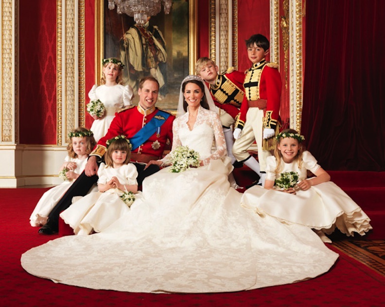 Prince William and Kate Middleton with flower girls