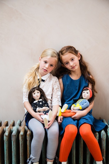 Two girls with A Girl for All Time dolls