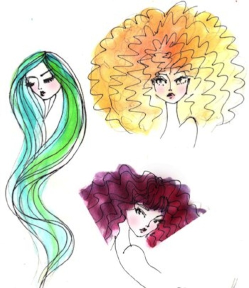 Sketch of Kadira's Editorial Wig Set