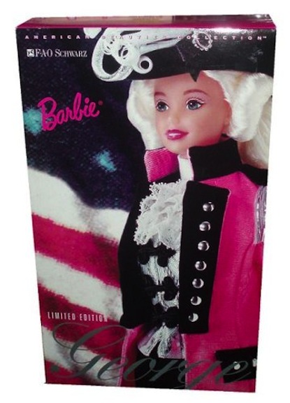 Barbie as George Washington packaging