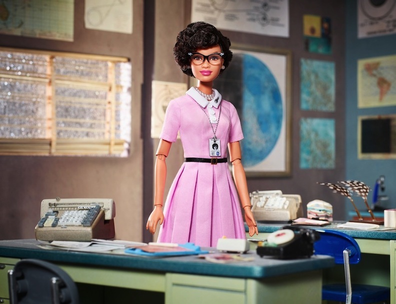 Close up of Katherine Johnson doll