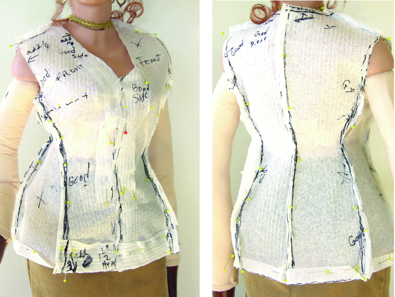 Paper-towel jacket, front and back views.
