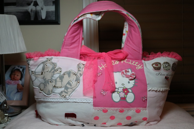 Upcycled Emily bassinet bag by Susan Gibbs