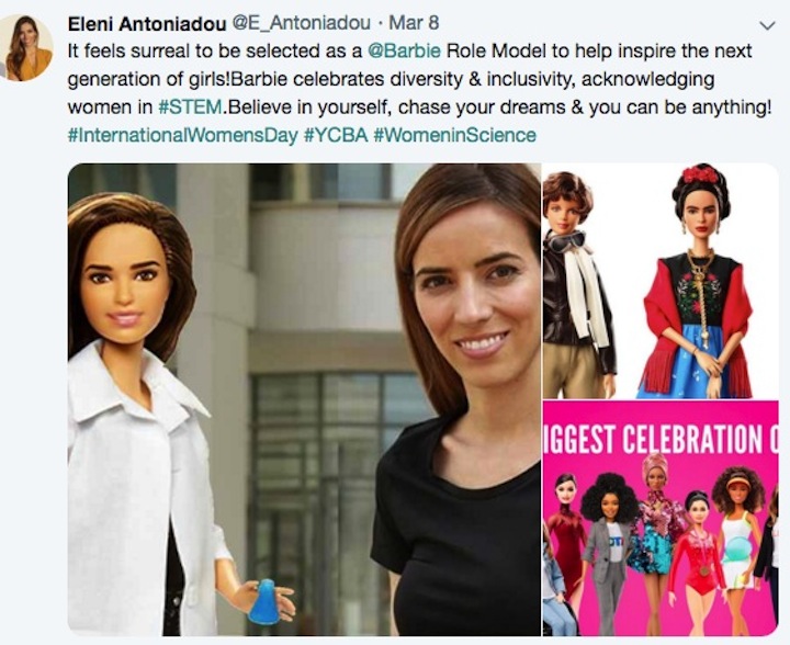 Eleni Tweet about Shero doll for 2019